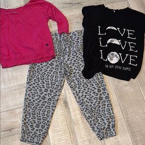 Abercrombie & Fitch Pink Top and Black Graphic Tee